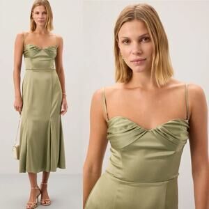 Reformation Hensley Satin Dress 12